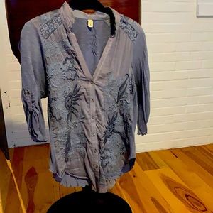 Embroidered shirt, Anthropologie, size small